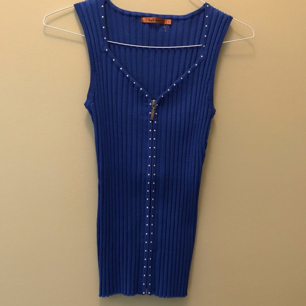 Sleeveless Royal Blue Sweater